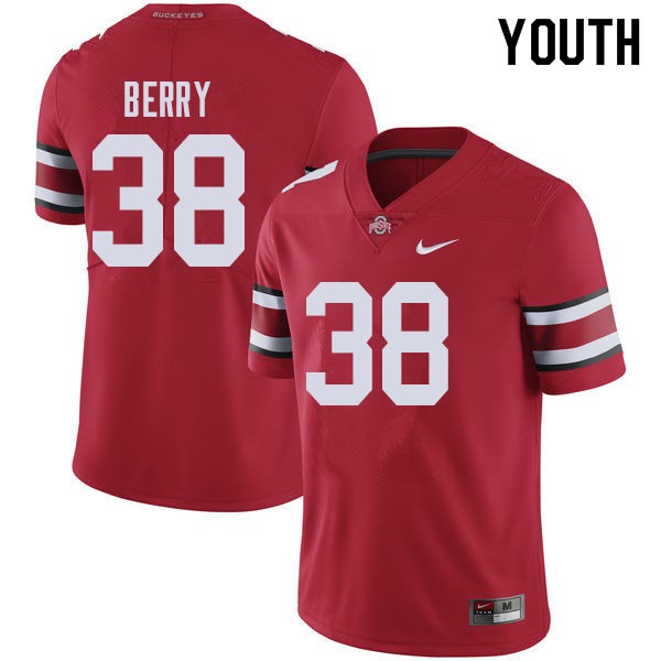 Ohio State Buckeyes #38 Rashod Berry Youth Stitched Jersey Red OSU85308